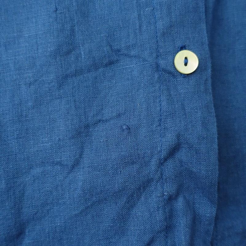 フォグリネンワーク fog linen work *リネン前ボタンワンピース*ブルー