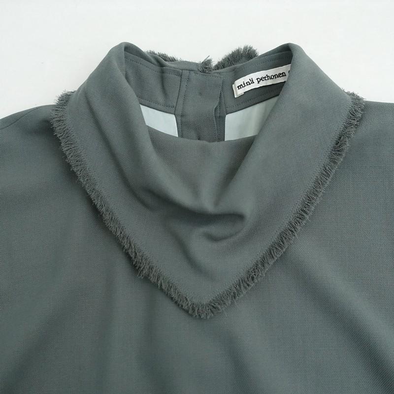 【未使用/2025AW/定価5.7万】ミナペルホネン mina perhonen *relaxanteフリンジカラーウールブラウス*40/42(2-2601-19)【62A62】の画像