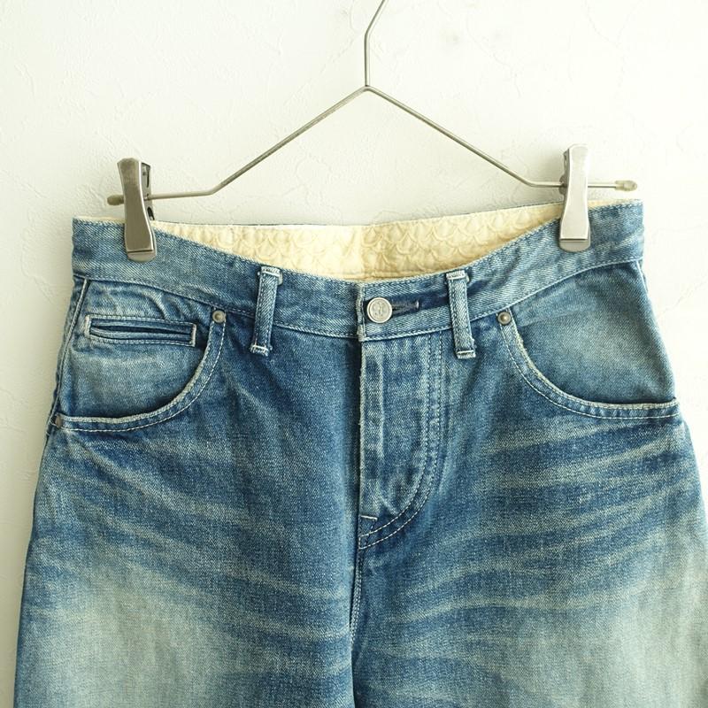 激レア　ミナペルホネン always ロールアップデニム チョウチョボタン mina perhonen（ミナペルホネン） 【定価3.9万】ミナペルホネン