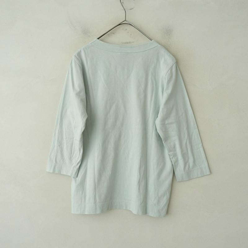 homspun（ホームスパン） *天竺7分袖Tシャツ*Mミントグリーンコットン 