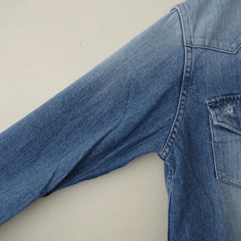 BLUE BLUE（ブルーブルー） *リペア加工ソフトデニムウエスタンシャツ