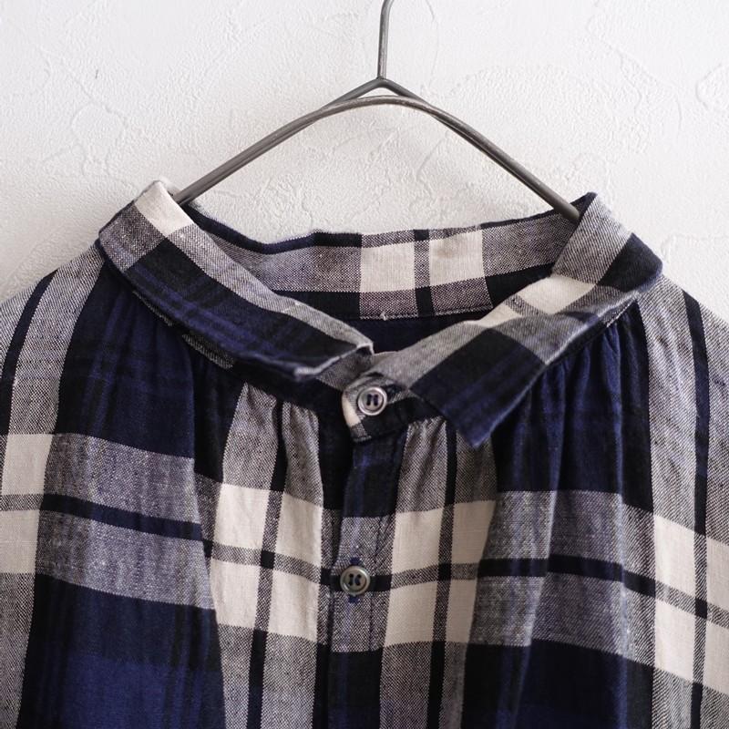 ichiAntiquités Linen タータンチェックワンピース グレー ICHI Antiquites イチ アンティークス ICHI Antiquite's *リネン