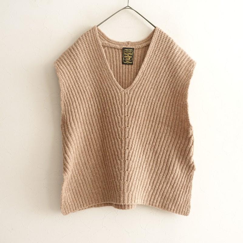 CLOTH&CROSS 【定価1.9万】クロス＆クロス *片畔ニットVネックベスト*F