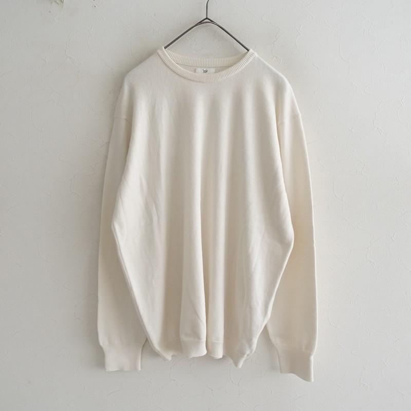 2025SS/定価3.5万】ヨリ Yoli *CREWNECK KNIT*03オフホワイトコットン