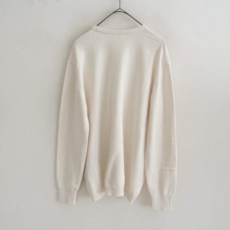 2025SS/定価3.5万】ヨリ Yoli *CREWNECK KNIT*03オフホワイトコットン