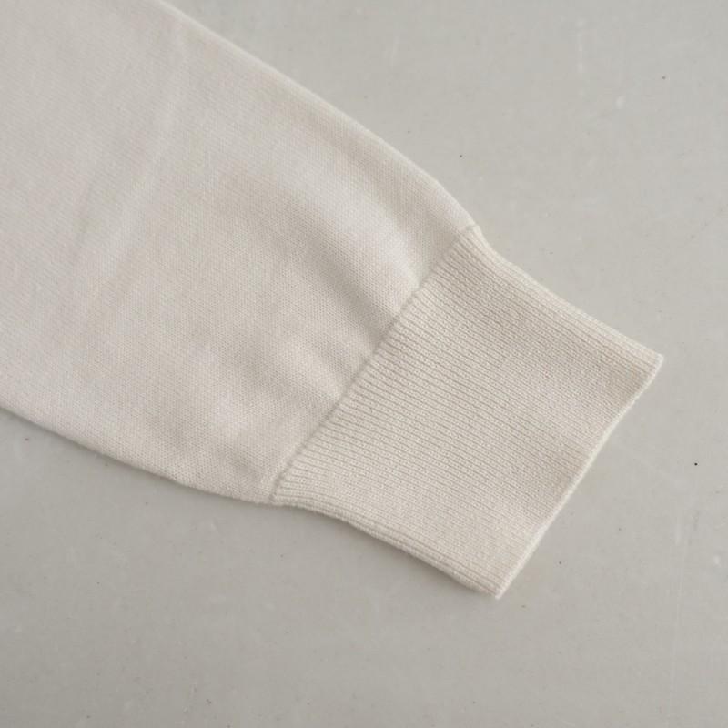 2025SS/定価3.5万】ヨリ Yoli *CREWNECK KNIT*03オフホワイトコットン