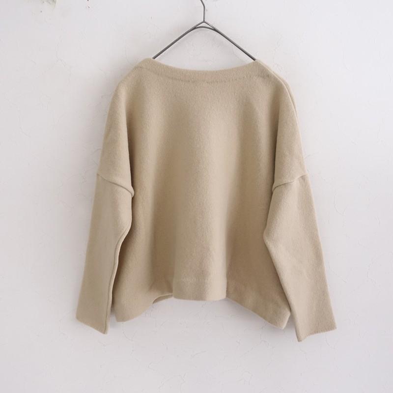 yoliベージュ　ショート ニット 2024AW/定価3.7万】ヨリ Yoli*Short knit*Fウールカシミヤニットプル