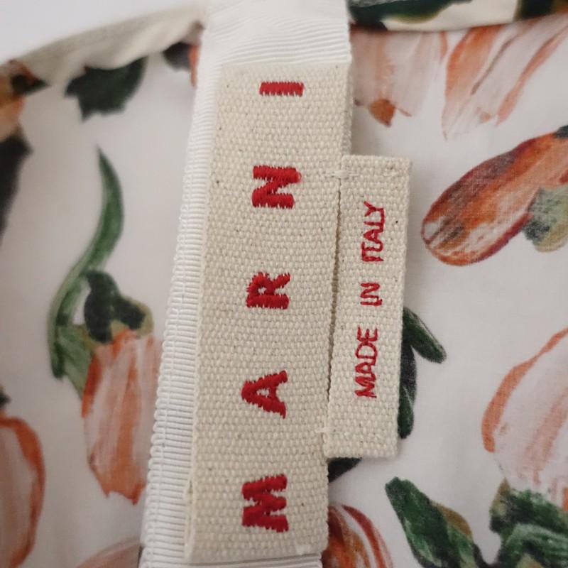 マルニ MARNI *フローラルノースリーブティアードサーキュラドレス*40 