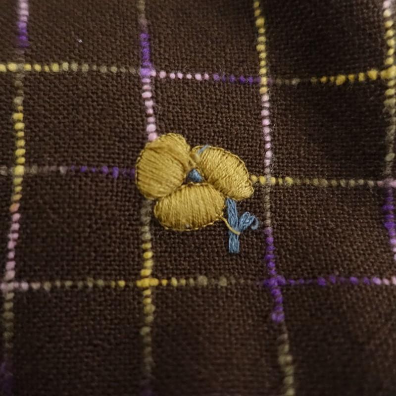ミナペルホネン mina perhonen *ohayoウールエンブロイダリーノースリーブワンピース*38花柄刺繍ジャンスカ(2-2602-467)【22C62】_7