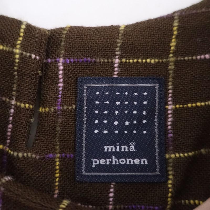 ミナペルホネン mina perhonen *ohayoウールエンブロイダリーノースリーブワンピース*38花柄刺繍ジャンスカ(2-2602-467)【22C62】_8
