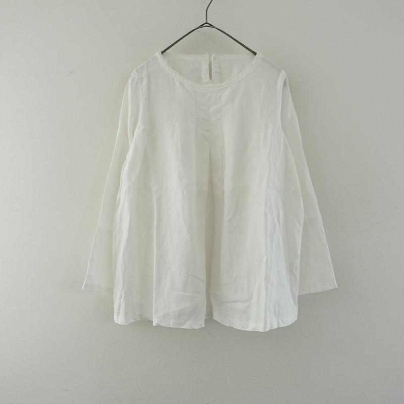 nest Robe（ネストローブ） *レース使いリネンフレアブラウス*ホワイト 