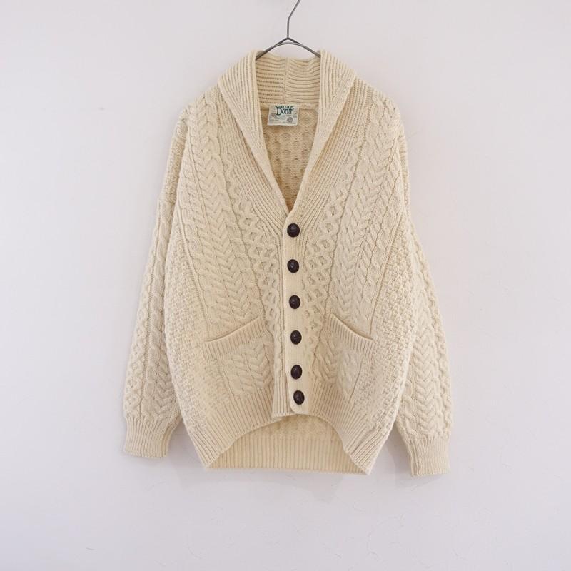 キャレイグドン carraigdonn *メリノウールショールカラーアランニット 