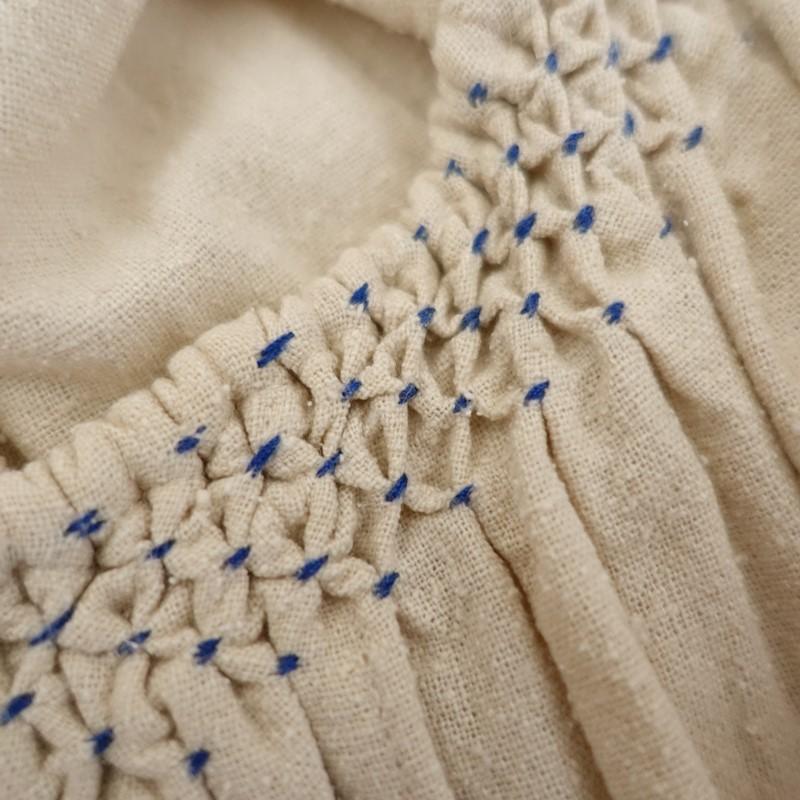 CLOTH&CROSS クロス＆クロス *シルクネップクロスハンド刺繍ワンピース