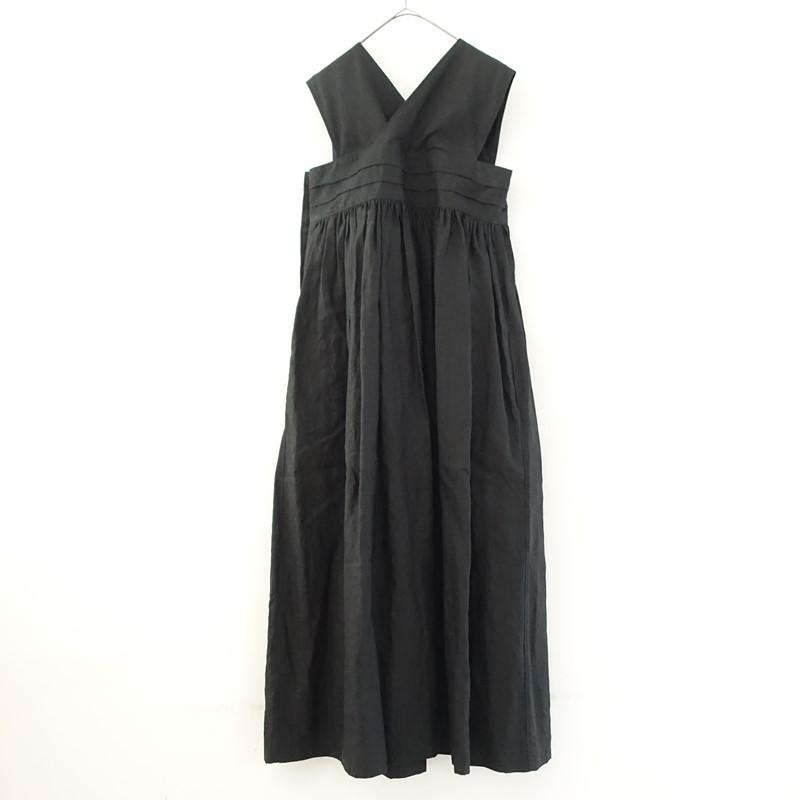 HYKE リネン マキシドレス ノースリーブ ブラック HYKE（ハイク） 【美品/定価4.8万】ハイク *LINEN MAXI DRESS*1