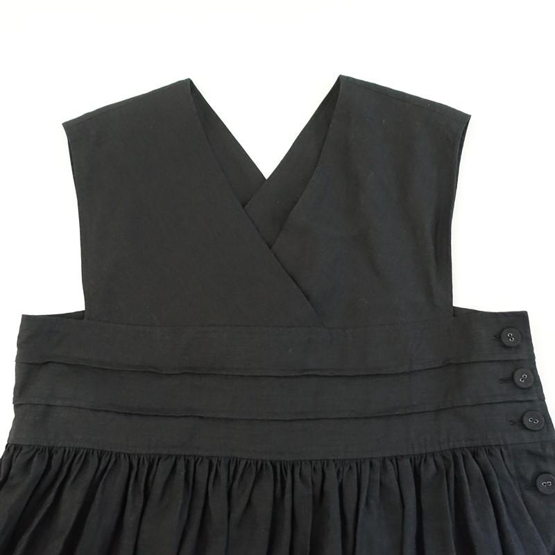 HYKE リネン マキシドレス ノースリーブ ブラック HYKE（ハイク） 【美品/定価4.8万】ハイク *LINEN MAXI DRESS*1