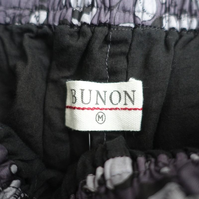 ブノン BUNON シルクプリント+フレンチナットステッチワイドタックパンツ ブノン BUNON *シルクプリント+フレンチノット刺繍ワイドタックパンツ