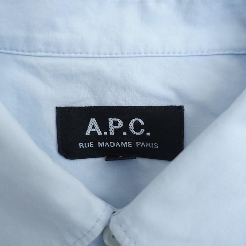 A.P.C.（アーペーセー） *レギュラーカラー長袖シャツドレス*Sライト 