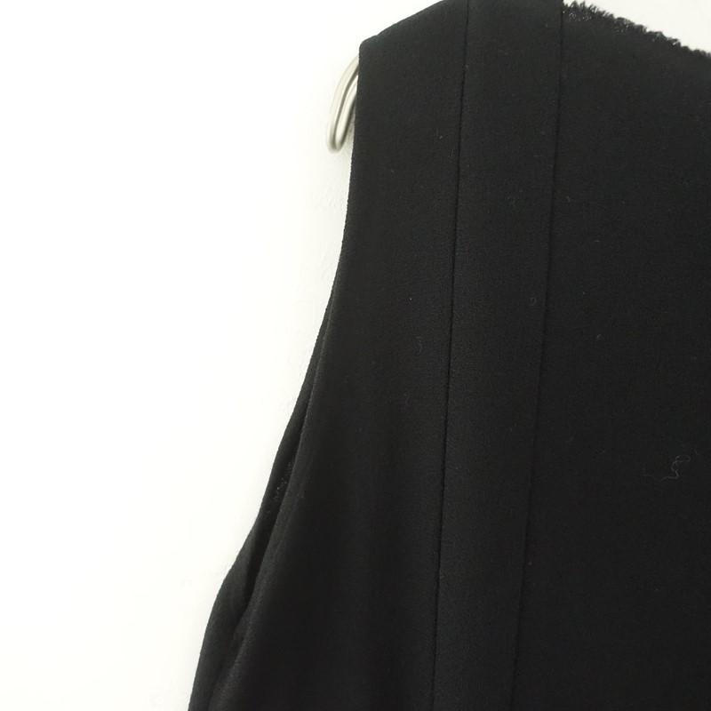 ダニエラグレジス DANIELA GREGIS *ウールノースリーブタックワンピース*ブラック腰紐付きポケットAライン(2-2604-242)【11E62】の画像
