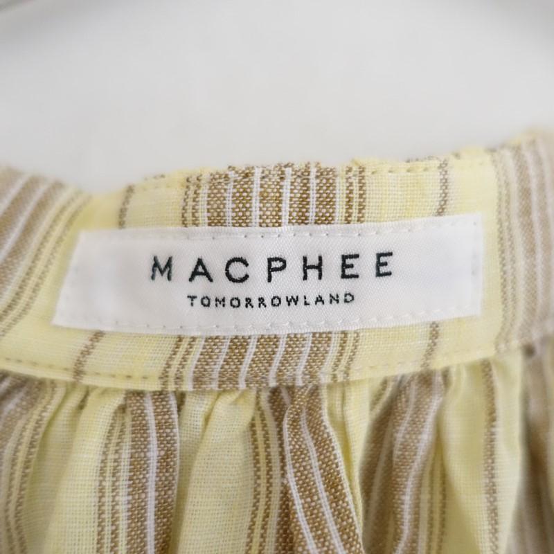 MACPHEE（マカフィー） *マルチストライプリネンフレンチスリーブ 