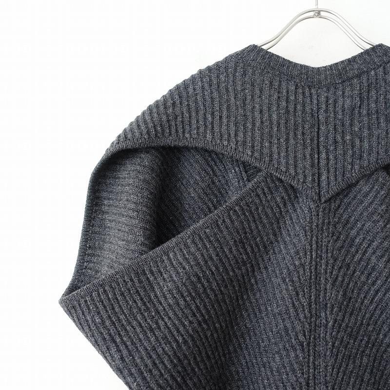 プランピーナッツ plumpynuts *ウール変形Vネックニットベスト*毛