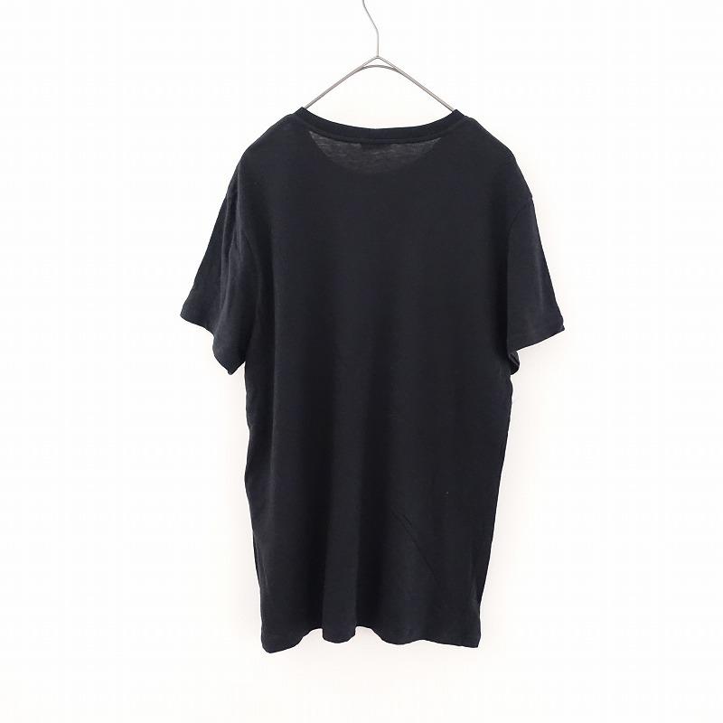セリーヌ CELINE *コットンカシミヤTシャツ 無地カットソー*S黒 セリーヌ CELINE *コットンカシミヤTシャツ 無地カットソー*S黒