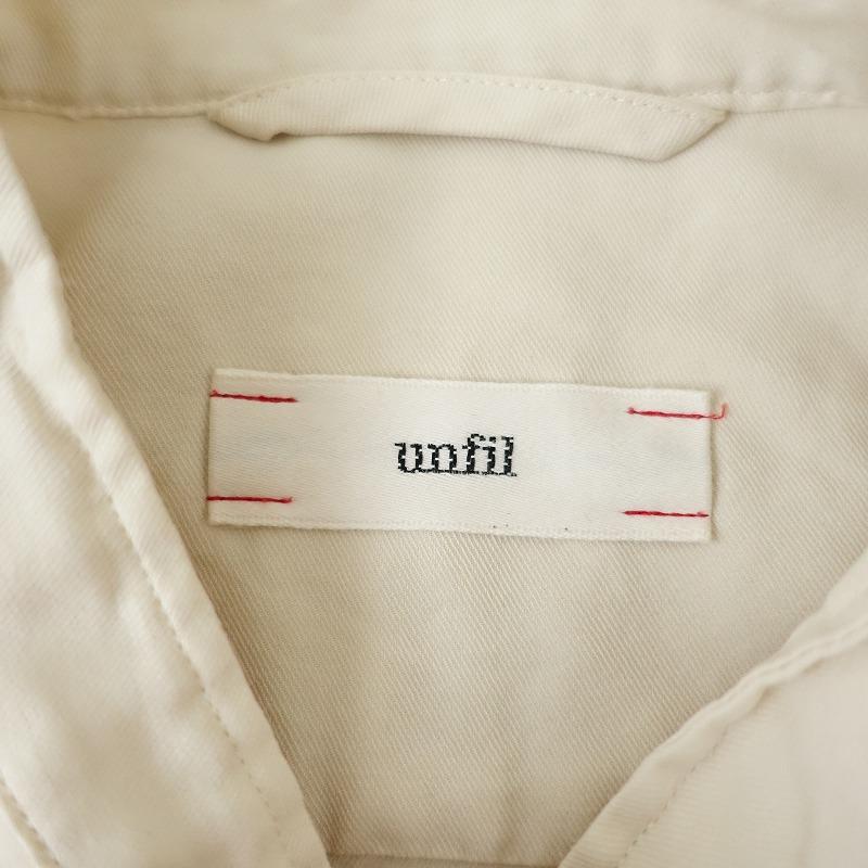 unfil アンフィル *コットンシルクツイルスタンドカラーシャツ*0綿絹 