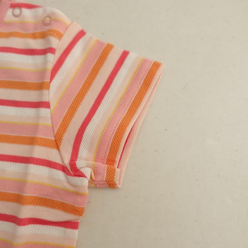 ファミリア　半袖Tシャツ　80 ピンク　ボーダー 未使用/キッズ】ファミリア familiar *半袖ボーダーTシャツ*80綿天竺