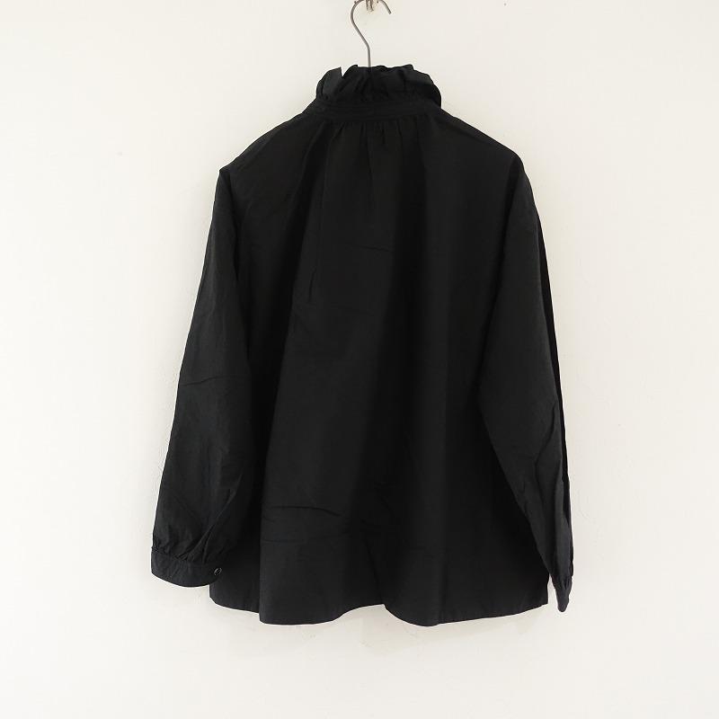 ネストローブ　コットンラミー　ミルフィーユカラーブラウス　黒 ネストローブ コットンラミー ミルフィーユカラーブラウス 黒