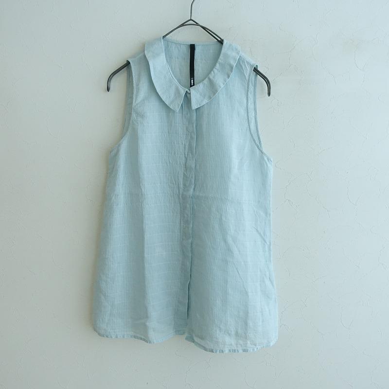 SARA LANZI サラランチ *コットンシルクストライプノースリーブ 