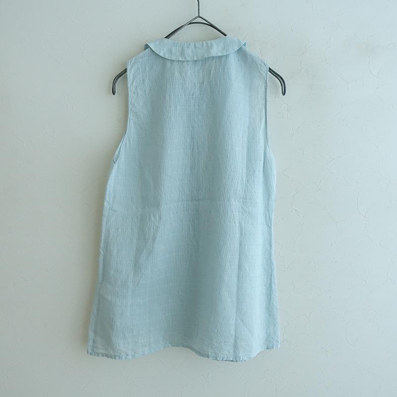 SARA LANZI サラランチ *コットンシルクストライプノースリーブ 