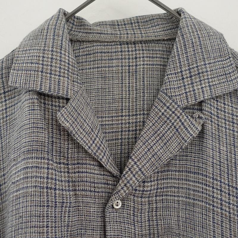 【2023/定価2.8万】ネストローブ nest Robe *トラッドリネンチェックシャツ*F麻グレーブラウス(25-2408-153)【31I42】 【2023/定価2.8万】ネストローブ nest Robe *トラッドリネンチェックシャツ*F麻グレーブラウス(25-2408-153)【31I42】