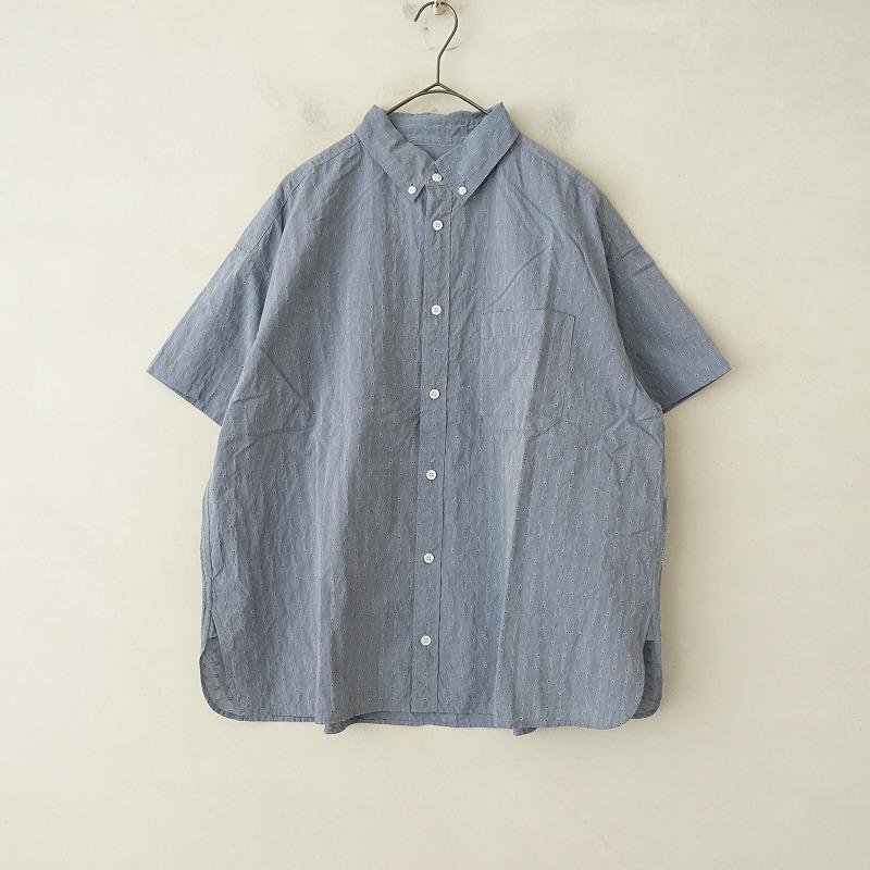 TOUJOURS トゥジュー ロングシャツ ブラウス SIZE2 くすみブルー TOUJOURS トゥジュー ロングシャツ ブラウス SIZE2 くすみブルー