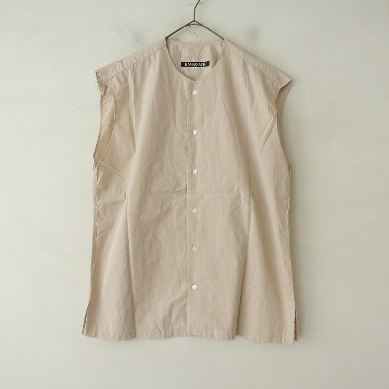 定価1.7万】ハバーサック HAVER SACK *ノースリーブシャツ*綿ベージュ 