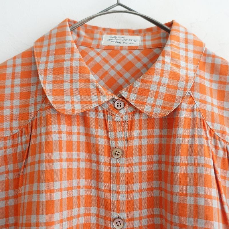 美品】サリースコット Sally Scott *チェック丸襟チュニックワンピース 