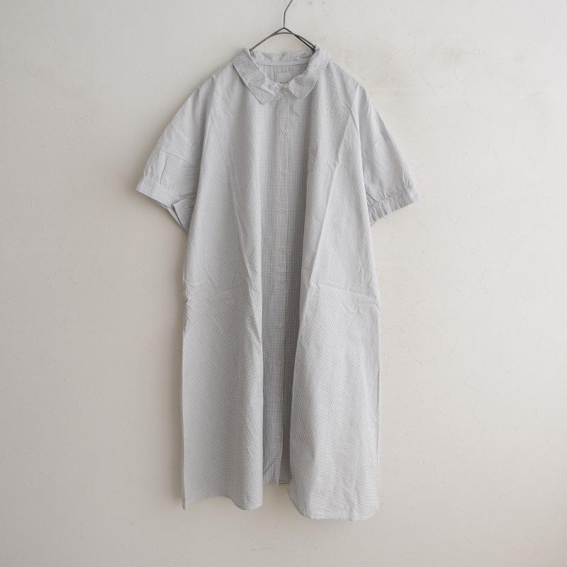 定価1.8万】TANDEY 休日と詩 *マーブルロングシャツ*綿格子ホワイト