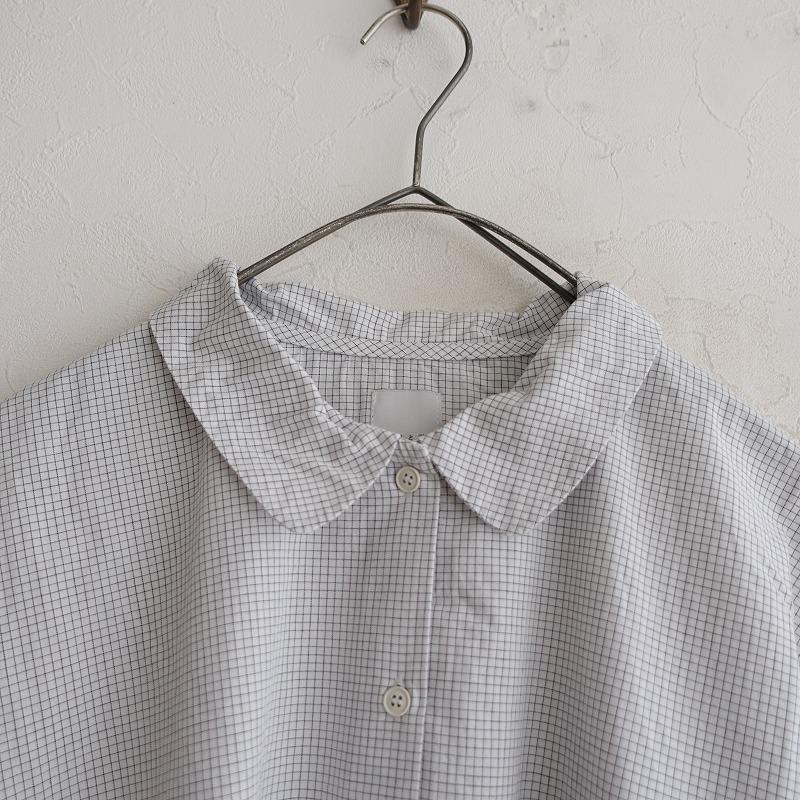 定価1.8万】TANDEY 休日と詩 *マーブルロングシャツ*綿格子ホワイト