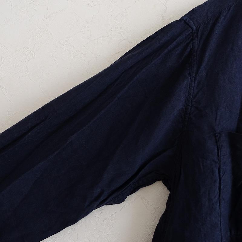 ダニエラグレジス DANIELA GREGIS *リネンロングシャツ*麻ネイビー紺