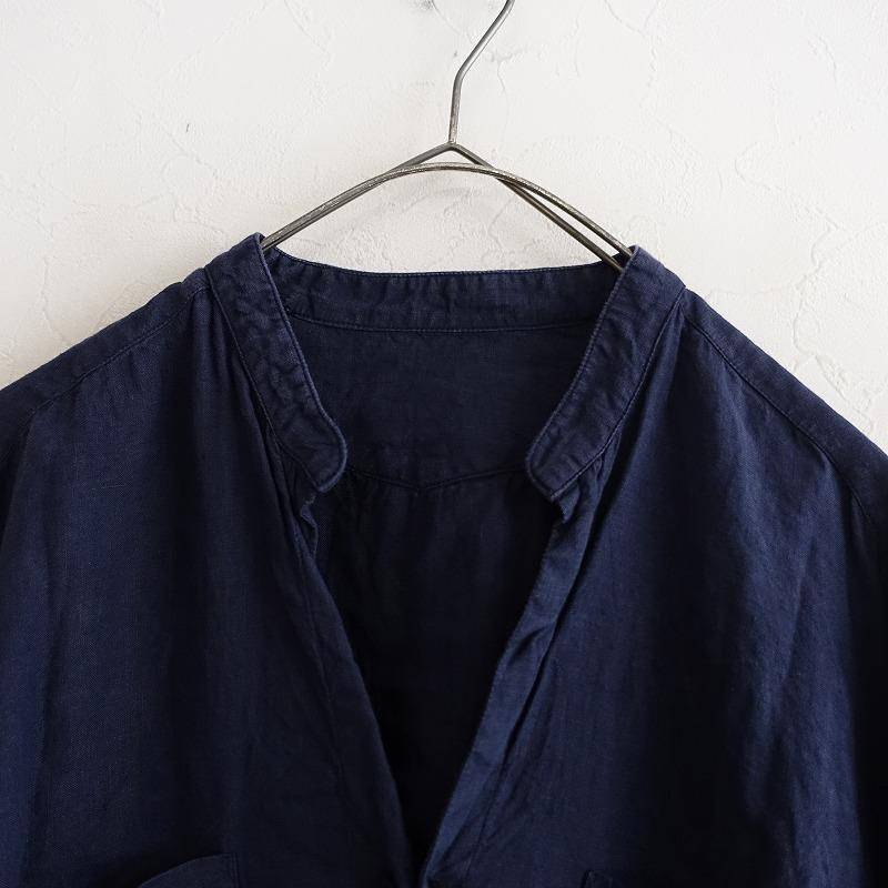 ダニエラグレジス DANIELA GREGIS *リネンロングシャツ*麻ネイビー紺