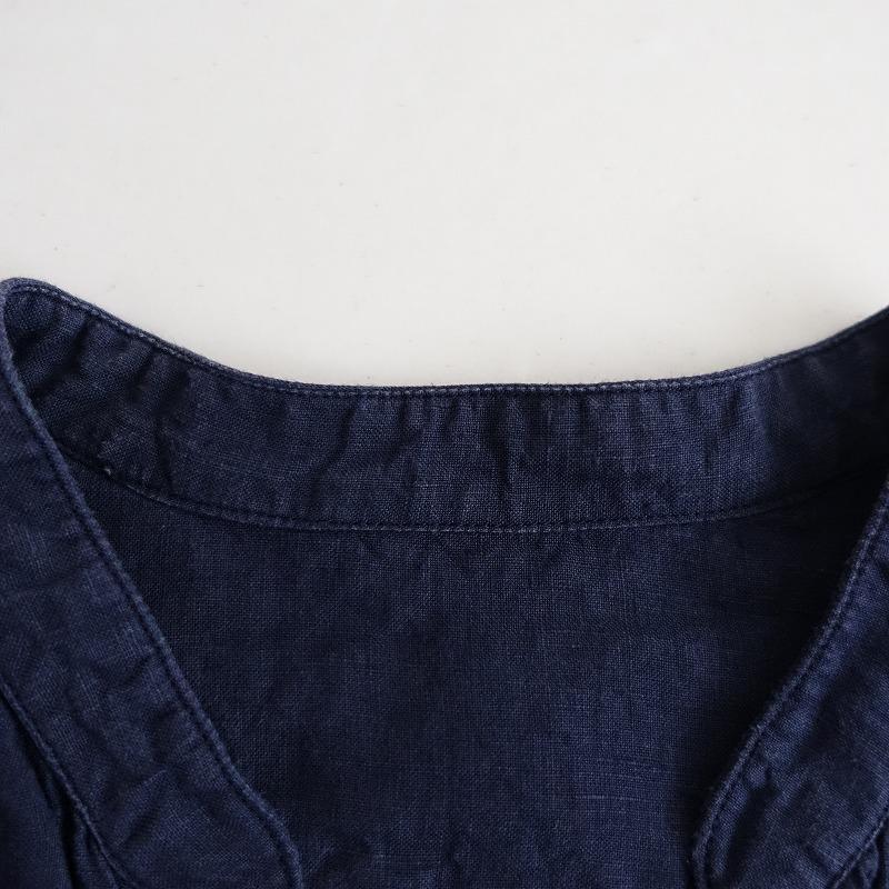 ダニエラグレジス DANIELA GREGIS *リネンロングシャツ*麻ネイビー紺