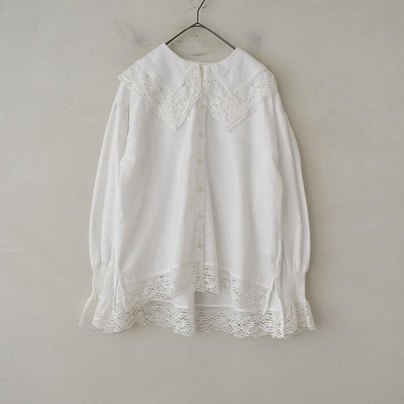 美品/2023】ニコアンド Niko and... *レースカラー2WAYブラウス*M綿混 