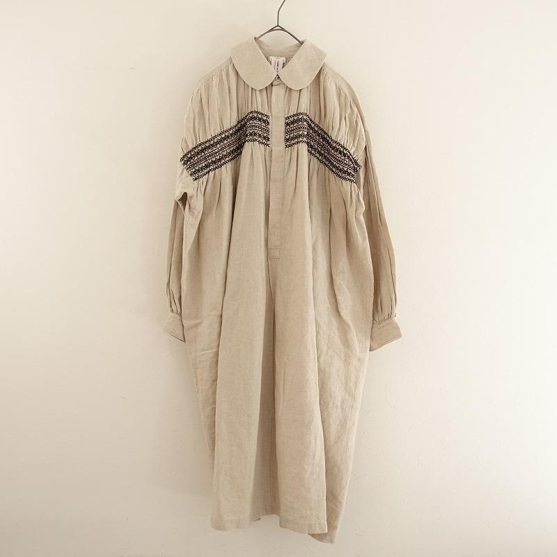 【美品】コムデギャルソンガール 丸襟ワンピース COMME des GARCONS GIRL コムデギャルソンガール *リネン丸襟