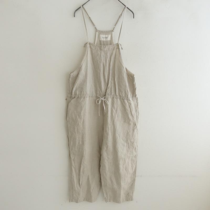 ネストローブ nest Robe ブラックリネンオーバーオール F