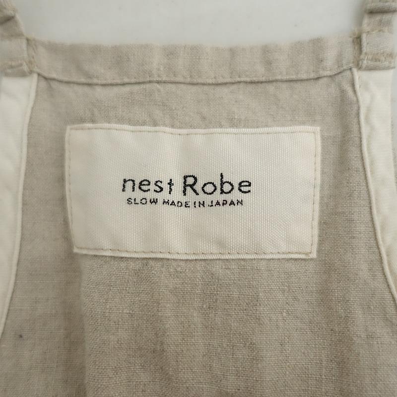 nest Robe（ネストローブ） *ブラックリネンオーバーオール*F麻 