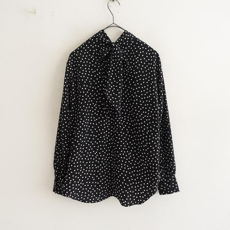 SINME 【美品/2023SS/定価2.9万】シンメ *ドットボウタイブラウス*M黒