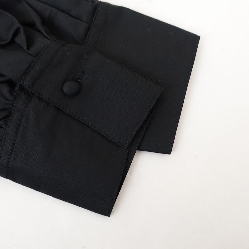 フーフー foufou *THE DRESS*1コットン綿ブラック黒ハイネックタック