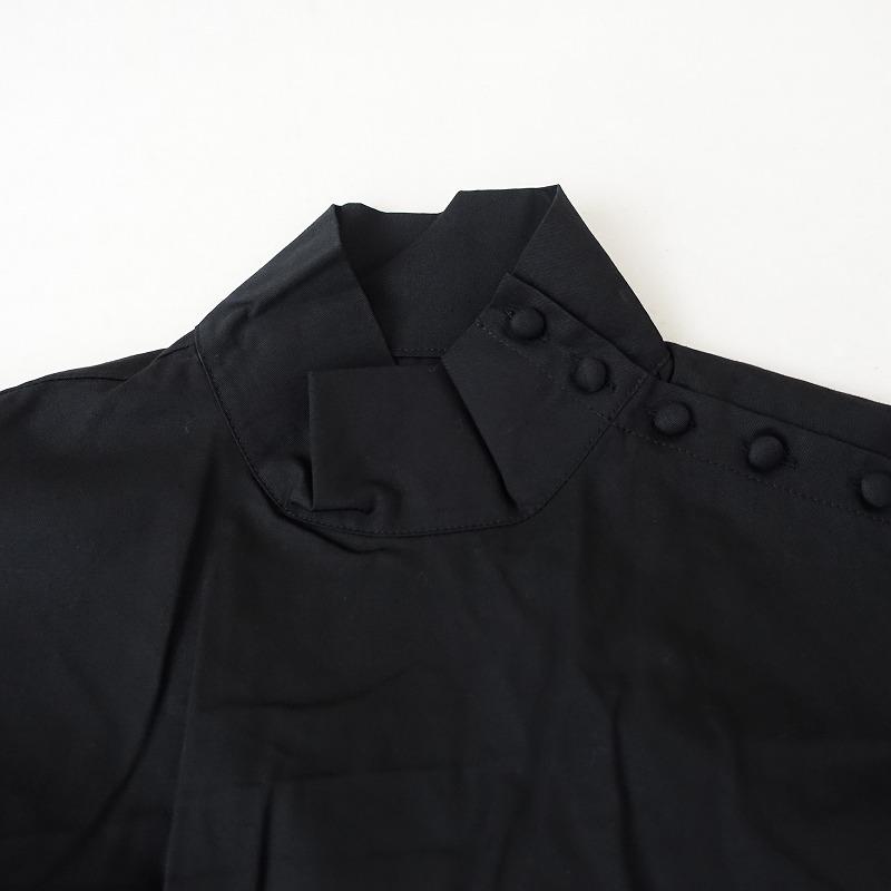 フーフー foufou *THE DRESS*1コットン綿ブラック黒ハイネックタック
