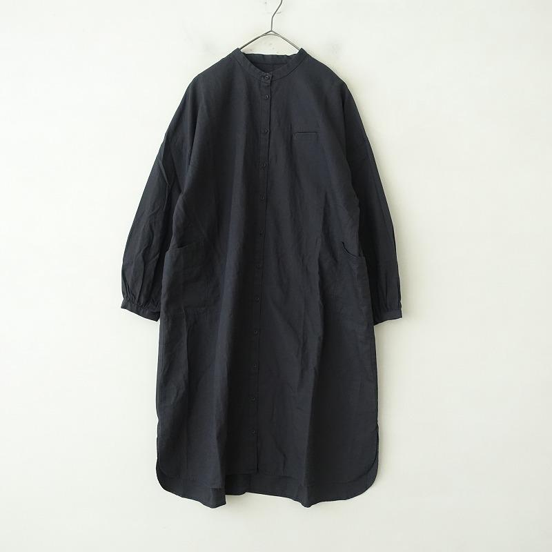 TANDEY 休日と詩 *マリンバロングシャツ*コットンリネン綿麻スミクロ墨