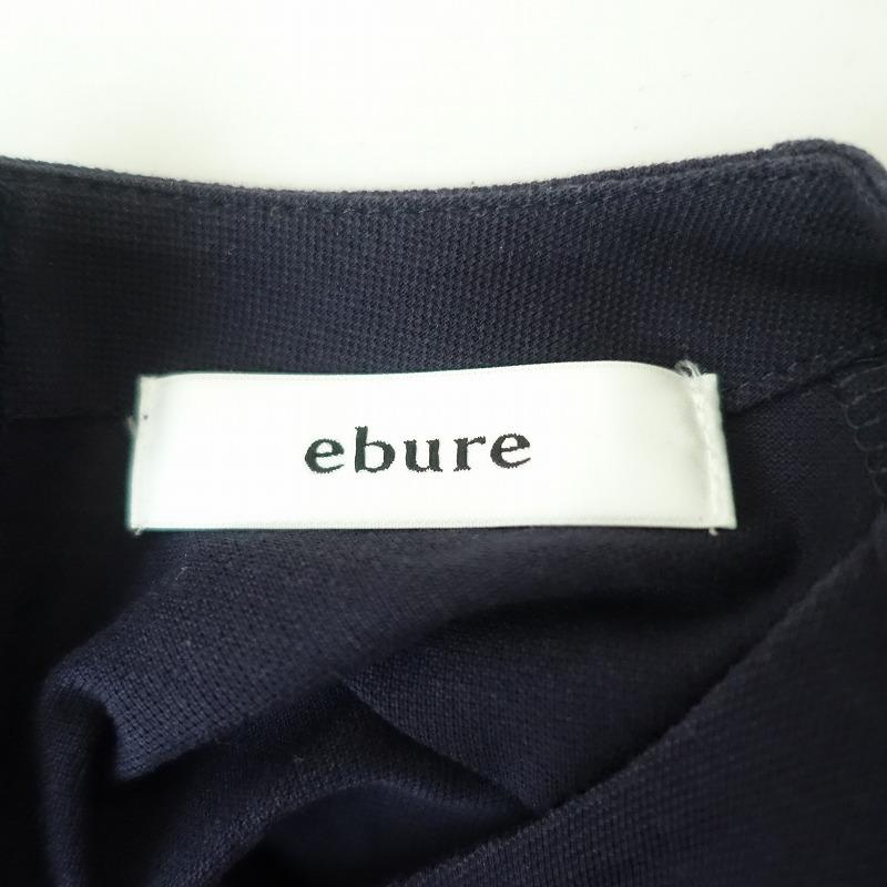 ebure エブール *コットン半袖プルオーバーシャツ*38綿ネイビー