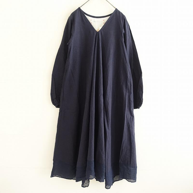 美品】ハレルヤ HALLELUJAH *小間使いローブ/リネンAラインVネック 