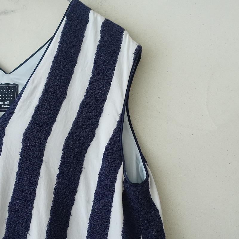 mina perhonen（ミナペルホネン） *riviera ストライプノースリーブ